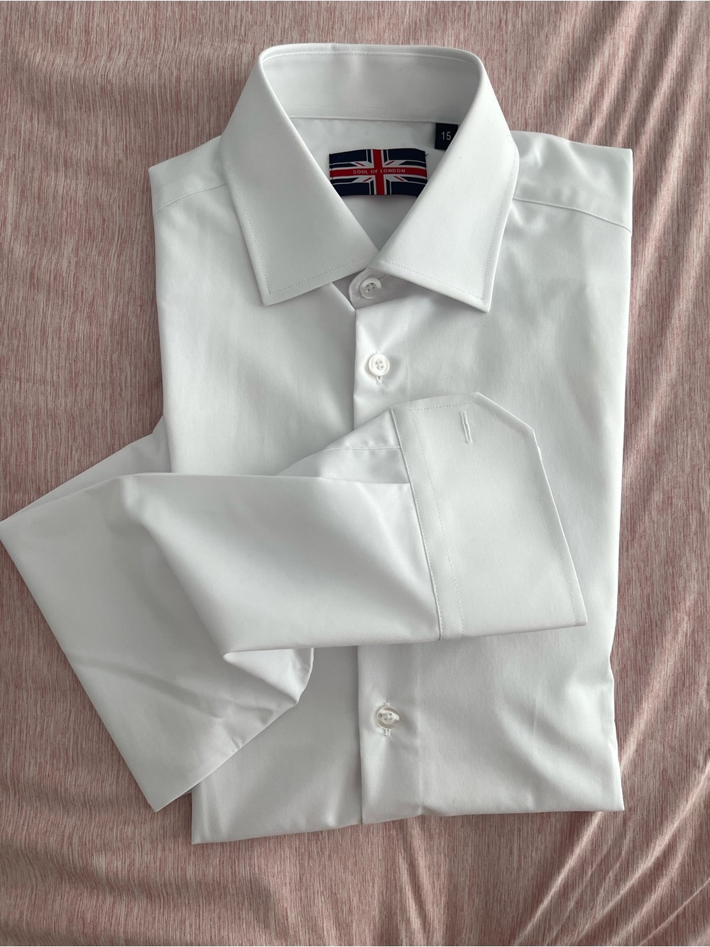 Men's White Dress Shirt with black tie and white pocket sqaure